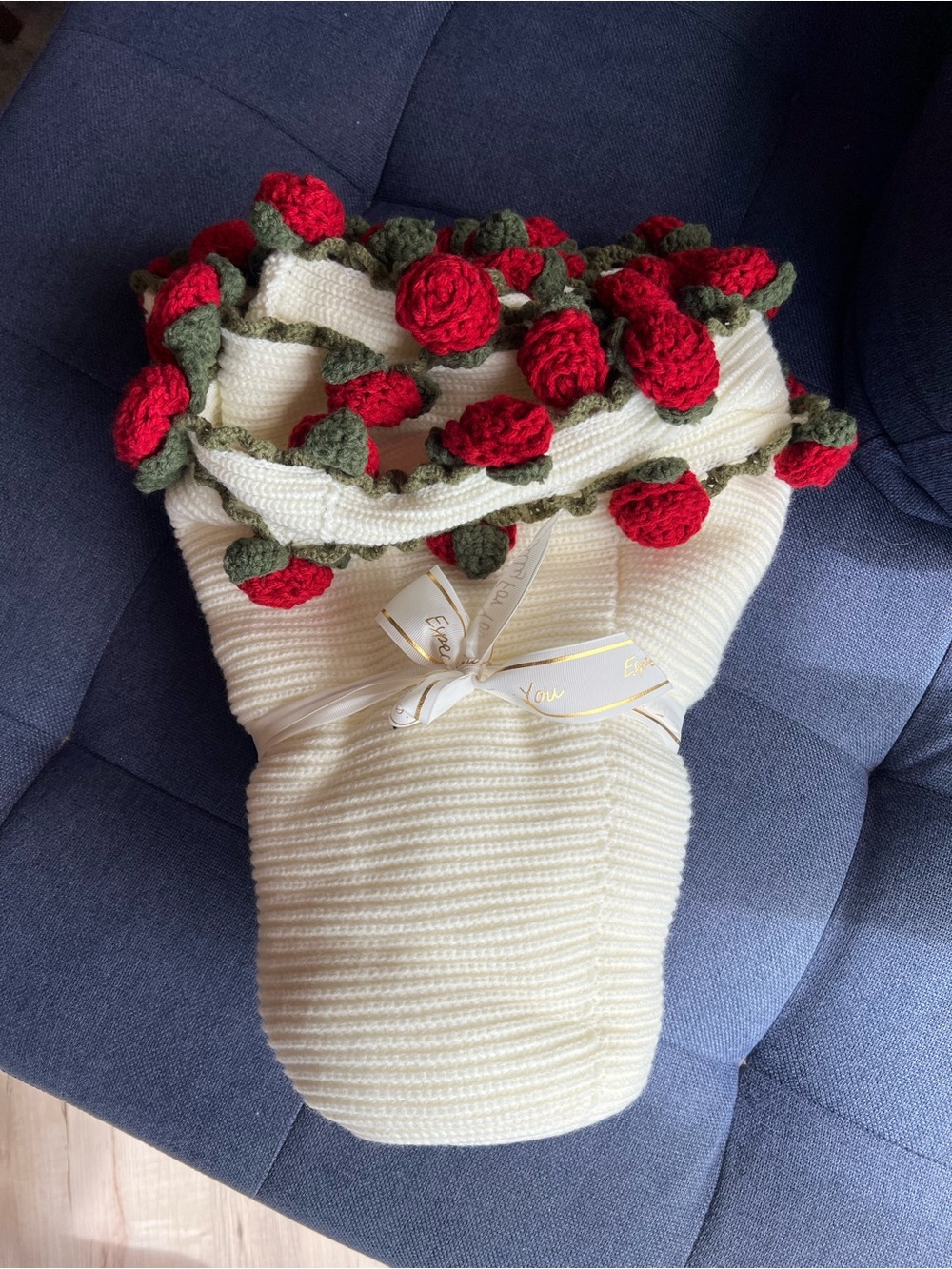 Crochet Roses Bouquet Blanket/ Flower Throw